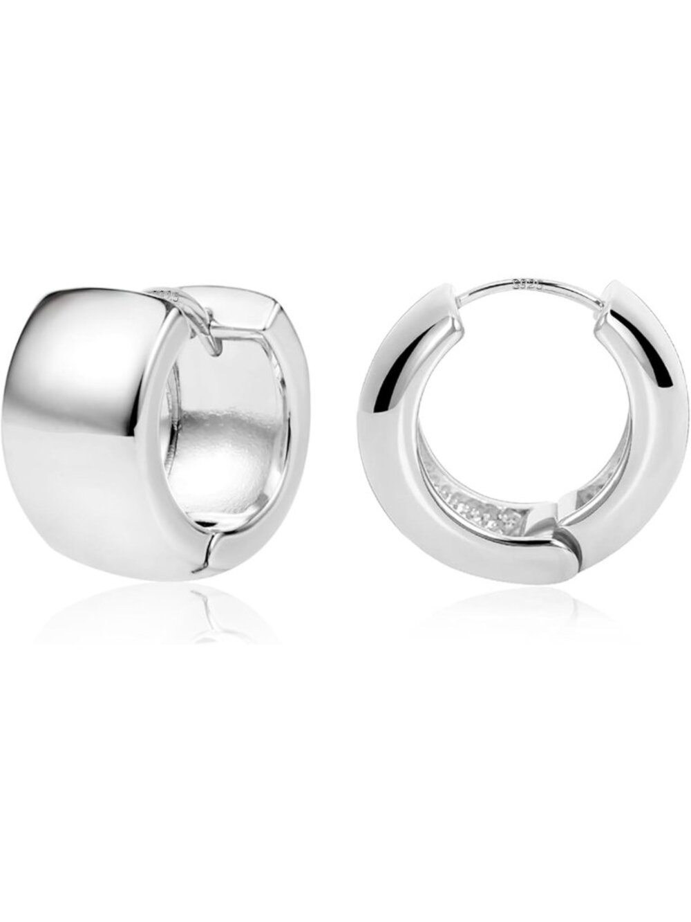 Chunky Gold Plated Huggie Hoop Earrings for Women | Thick Sterling Silver